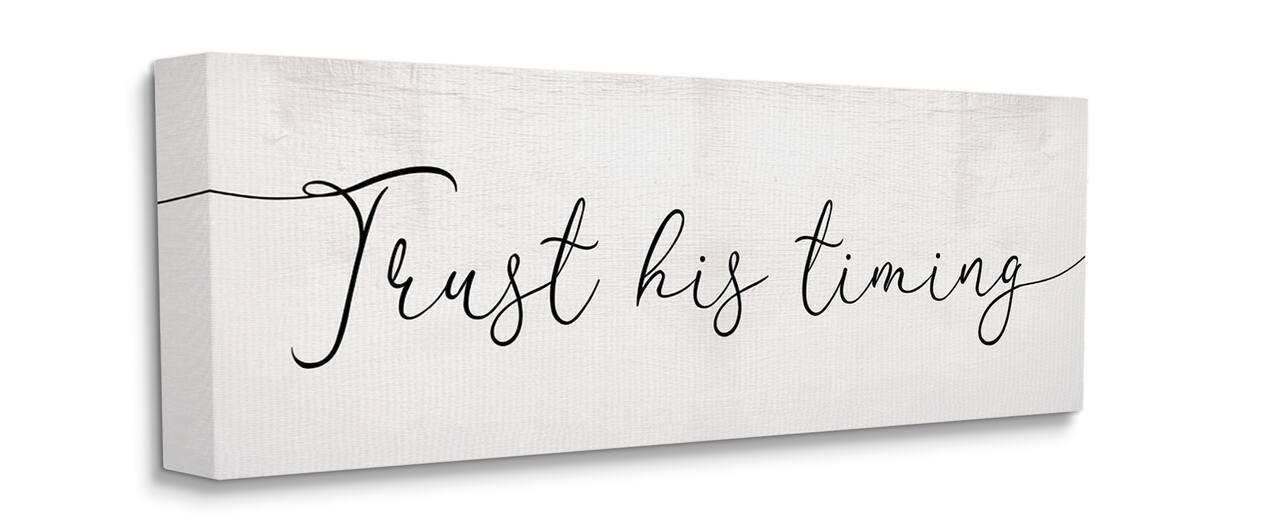 Stupell Industries Trust His Timing Religious Canvas Wall Art